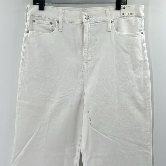 J. Crew Women's Wide Leg Trouser Jeans - White - 32 - New with tags Flawed - Picture 2 of 10